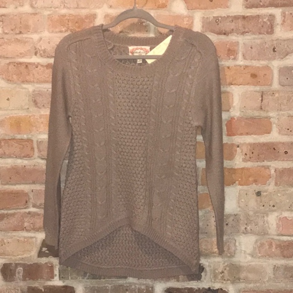 high low beige sweater NWT small